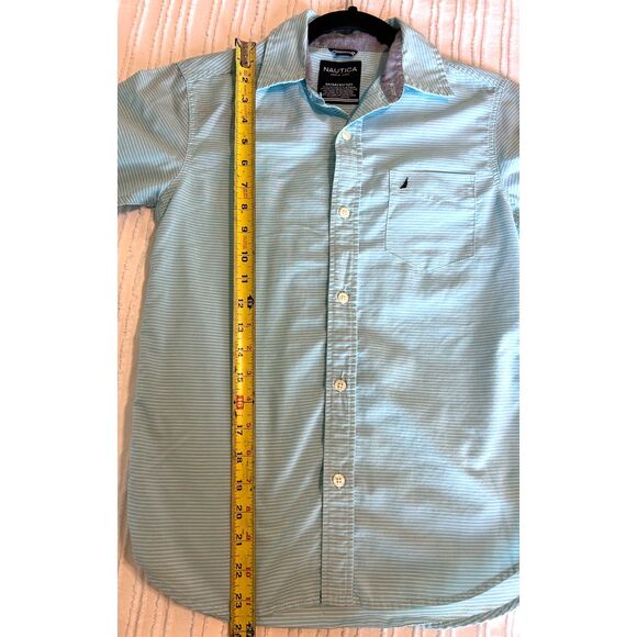 Nautica Boys Long Sleeve Button Down Dress Shirt Light Blue Size Medium 10/12 - Picture 5 of 5
